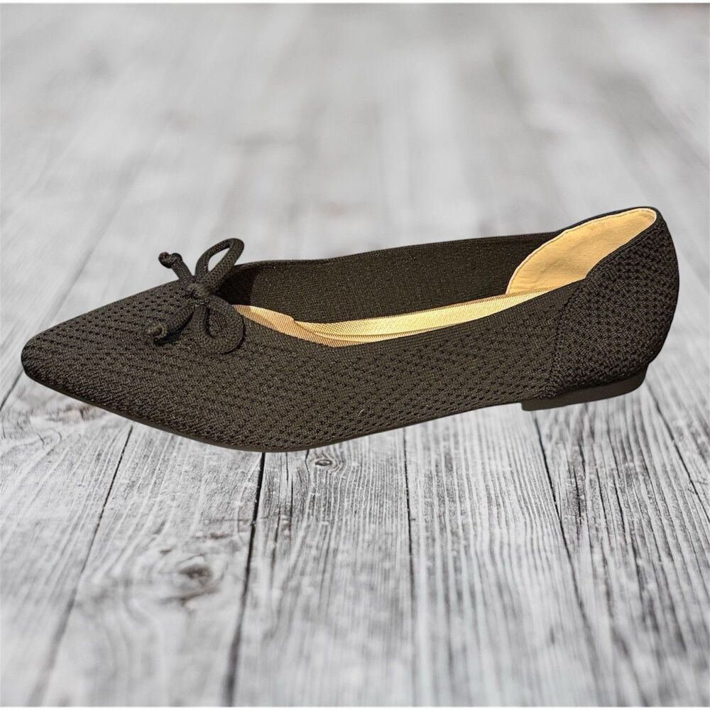 Women's Flats Shoes Pointed Toe Knit Ballet Comfort Breathable Slip On Size 9 - Picture 14 of 16
